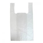 Белый пакет майка ПНД, 25+12x45см, 9 мкм, 100шт. Белый пакет майка ПНД, 25+12x45см, 9 мкм, 100шт.