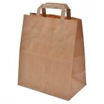 Крафт пакет с плоской ручкой, 24x14x28 см Крафт пакет с плоской ручкой, 24x14x28 см