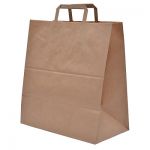 Крафт пакет с плоской ручкой, 32x18x32 см Крафт пакет с плоской ручкой, 32x18x32 см